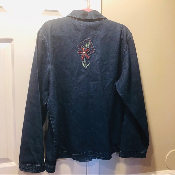 Keren Hart Embroidered floral Jean Jacket XXL - Picture 4 of 8